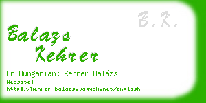 balazs kehrer business card